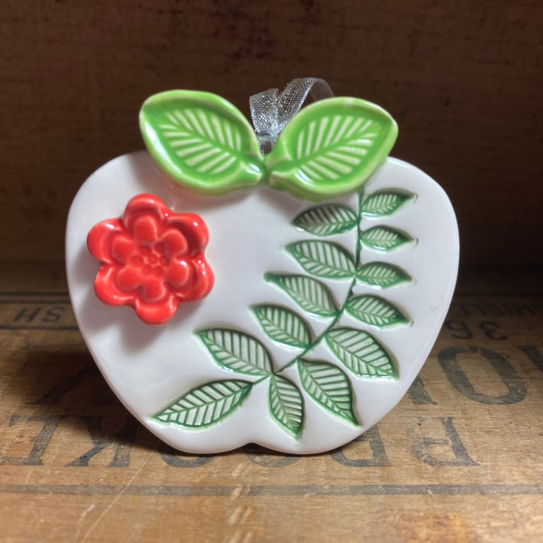 Gift for teacher small ceramic apple decoration