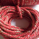 5 metres of 4mm RED  SPARKLE Cotton Bakers twine