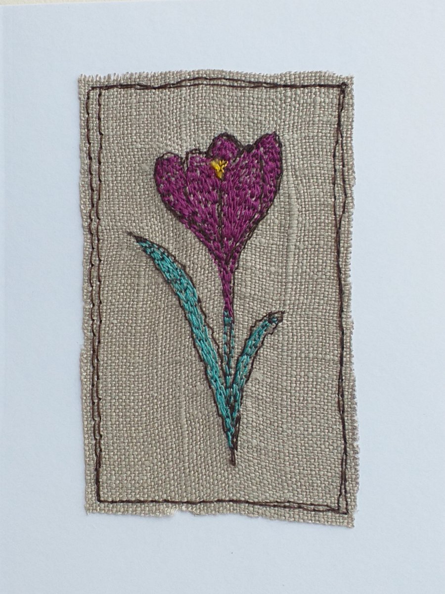 Embroidered Crocus 2 Card