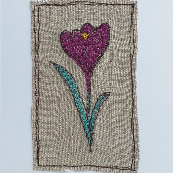 Embroidered Crocus 2 Card