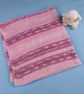 Pink Hand Knitted Baby Blanket with Fair Isle Inspired Stripes - Image 5