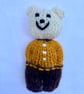 Hand knitted ted in a bed, companion bear - Image 2