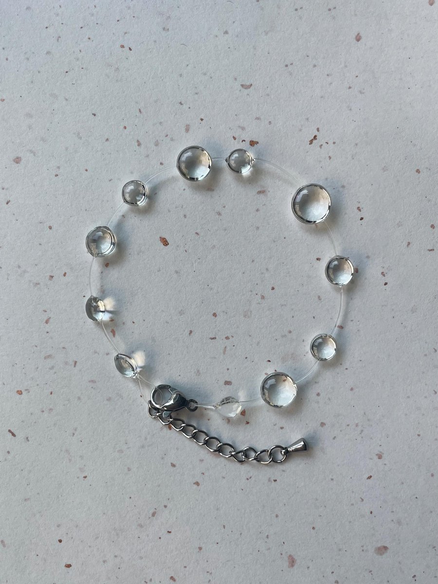 Dainty Rain Inspired Bracelet, Invisible Raindrop Jewellery