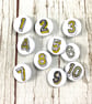Birthday Button Number pin badges, small & large Fun Birthday's 1-10  - Image 1