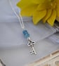 Kyanite & silver key long layering necklace - Image 2