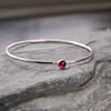 Sterling Silver Bangle with Ruby
