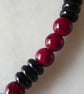 Dark Red and Black Beaded Adjustable Necklace - Summer Seconds - Image 3