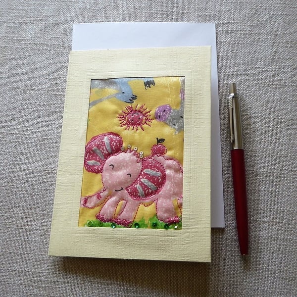 Individually Hand Crafted Textile Blank Card