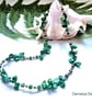 Keshi Pearl, Russian Diopside, Rare Rhodalite Garnet Sterling Silver Necklace  - Image 7