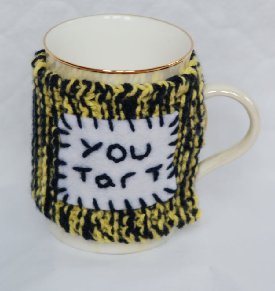 You tart Knitted Cup Cozy
