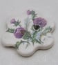 Small Thistle Flower Ceramic Button - Image 2