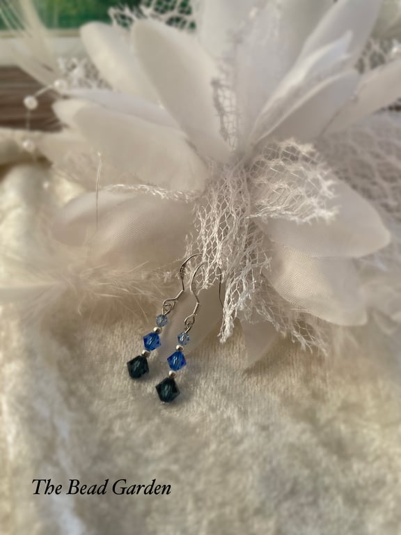 Blue Swarovski Crystal earrings 
