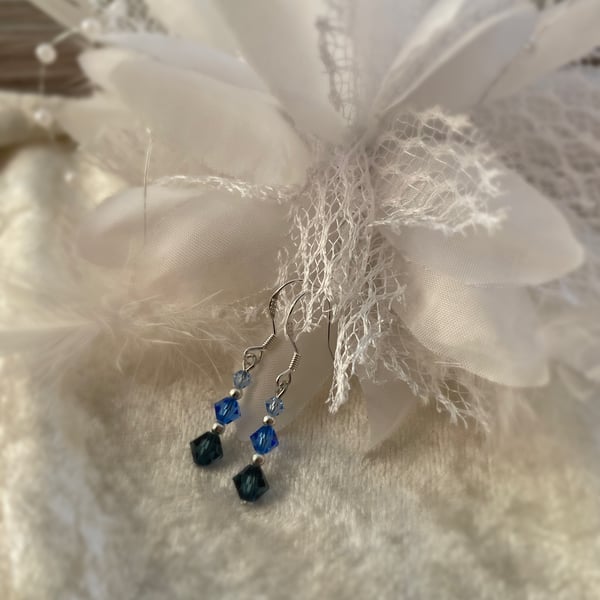 Blue Swarovski Crystal earrings 