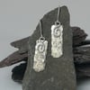 Hammered Silver Earrings with Swirls