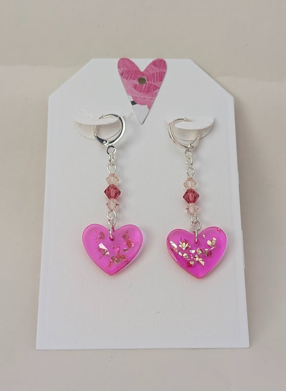 Heart Shaped Resin Earrings