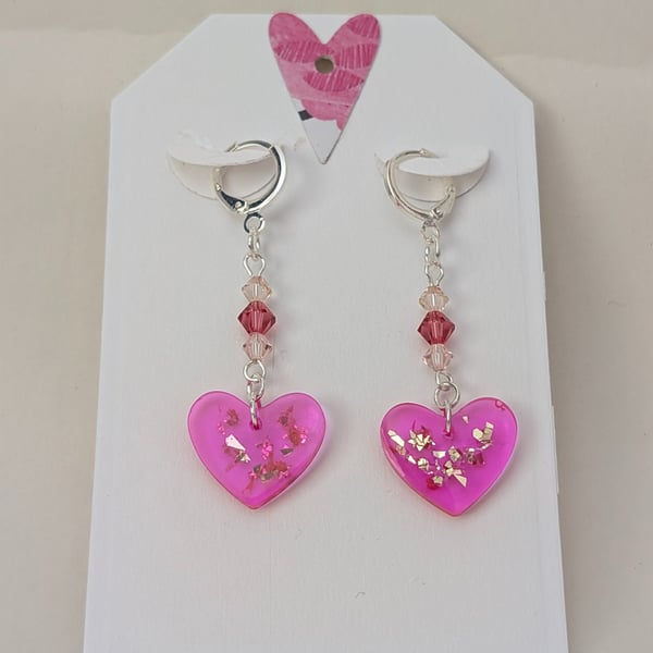 Heart Shaped Resin Earrings