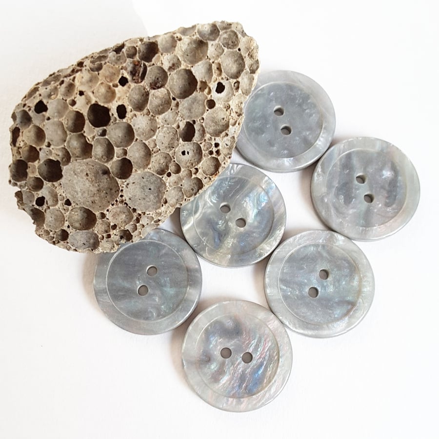 Natural Style Large Buttons x6 