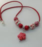 Red Ceramic Flower Necklace - Image 4