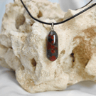 Bloodstone Pendant on leather chain with Sterling Silver fittings