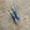 Sterling Silver Gemstone Drop Earrings with Blue Aventurine