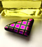 Dramatic Dichroic Geometric Glass Brooch - Image 2