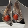 Silver and Jasper small sail earrings