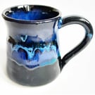 Blue Glazed Mug - Hand Thrown Stoneware Ceramic Mug 