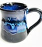Blue Glazed Mug - Hand Thrown Stoneware Ceramic Mug 