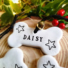 Dog Bone Christmas Ornament, Personalised Christmas Bauble, Gift for Dog 