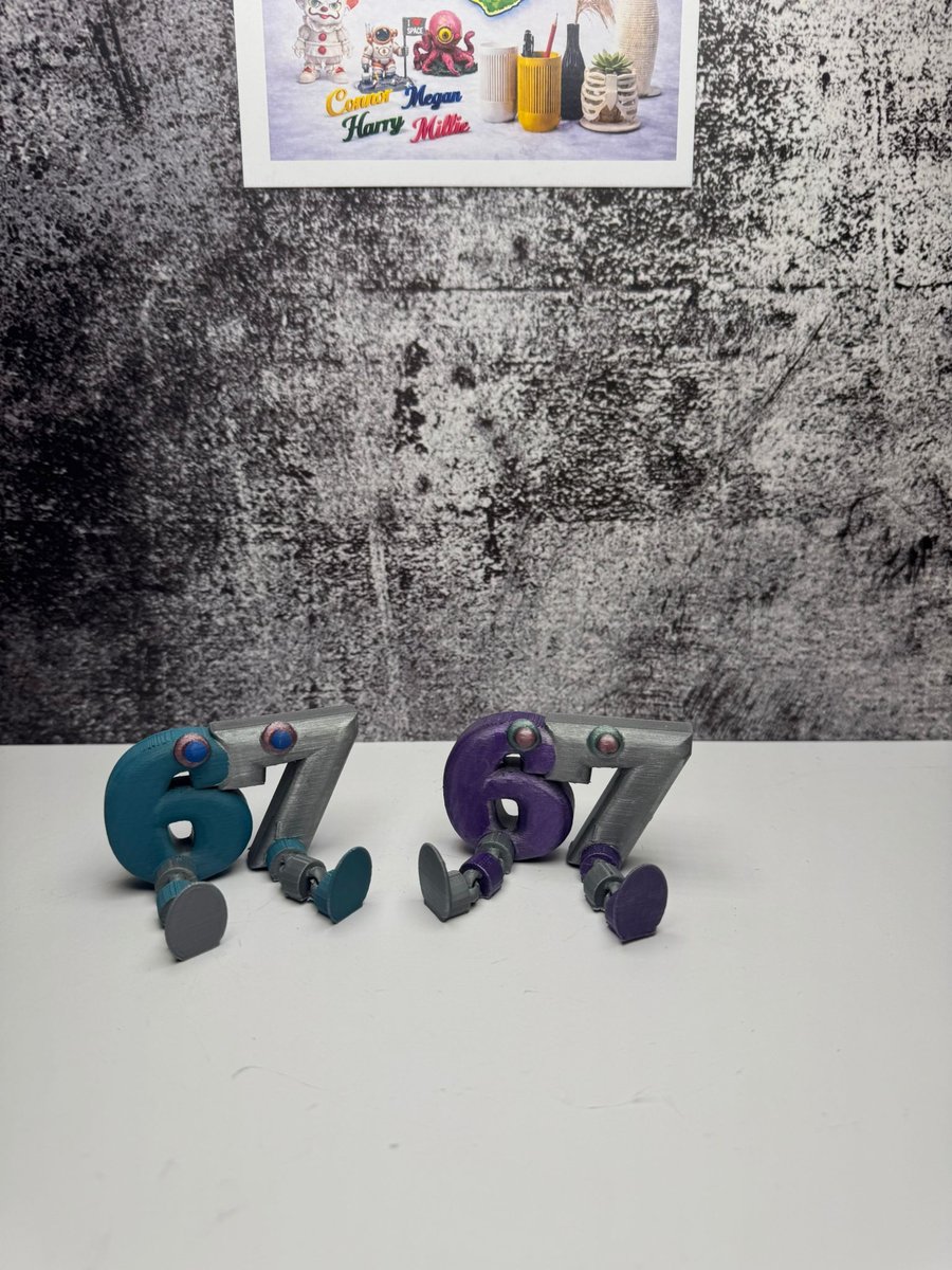 Adorable 3D Printed 67 Figure – 90-50-45mm – Fun Desk Decor