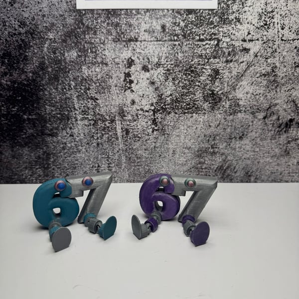 Adorable 3D Printed 67 Figure – 90-50-45mm – Fun Desk Decor