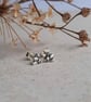 Teeny Tiny Silver Bumble Bee Stud Earrings - Oxidised Silver - Image 1
