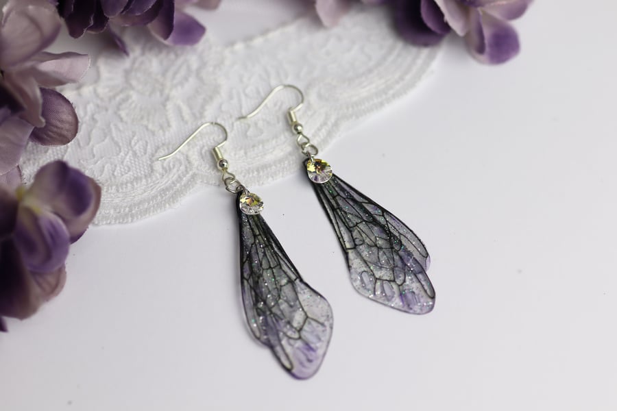 Fairy Wing Earrings - Butterfly Cicada - Silver Bee - Fairycore - Gift - Boho
