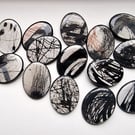 Unique resin monochrome wearable art Brooch 