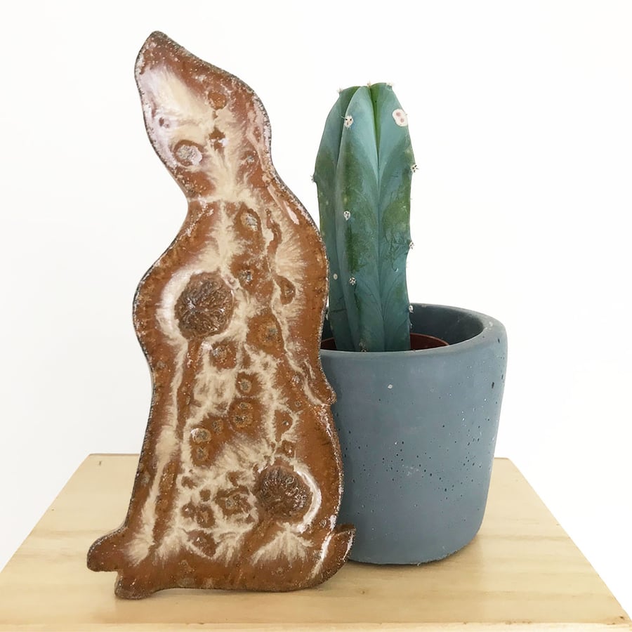 Seconds sale Ceramic Moon Gazing Hare Pottery Hare 