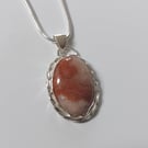 Sterling silver necklace with Dulcote Agate oval pendant