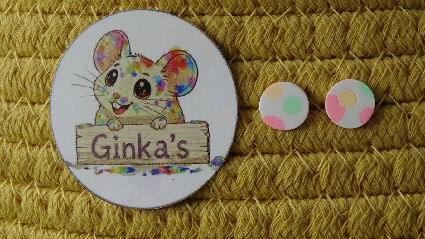 Pastel Polka Dot Polymer Clay Stud Earrings – Handmade