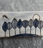 Handmade ceramic Blue Trees brooch - Image 1