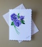 hand painted floral original art greetings card ( ref FA 361 K1 )