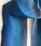 Deep Blue Sea Cotton Herringbone Summer Scarf - Image 4