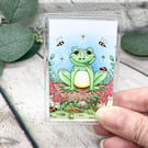 Fridge Magnet - Frog on a log - Acrylic Fridge Magnet 