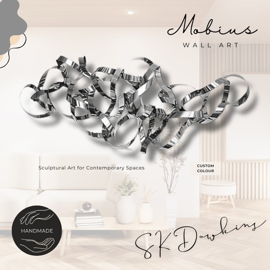 Large Modern Metal Wall Art - 75 x 40cm , Other sizes to choose