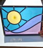 Stormy sky and ocean stained glass leaded panel - Image 6