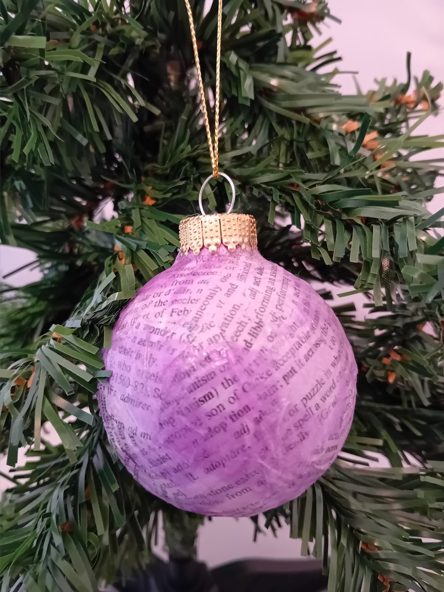 Upcycled Tissue Paper Christmas Bauble