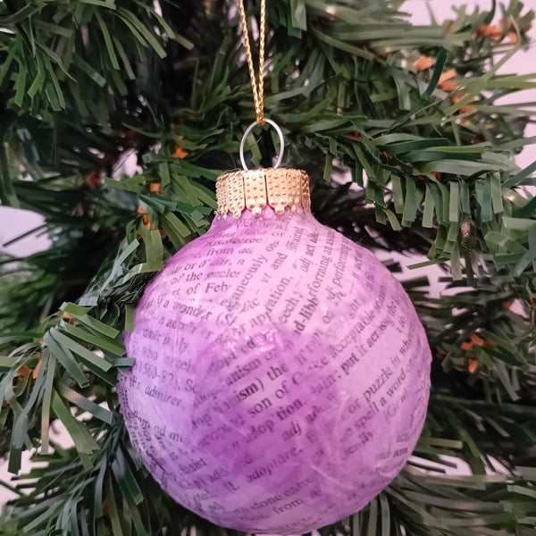 Upcycled Tissue Paper Christmas Bauble