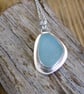 Sea glass and silver bezel set pendant  - Image 2