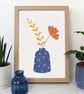Blue Vase A4 Art Print  - Image 1