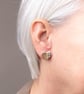 Leopard Print Heart Stud Earrings: Gold Glitter handmade with Polymer Clay - Image 2