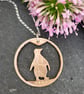 Upcycled penny coin penguin pendant - Image 2
