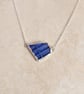 Blue Sea Glass Sterling Silver Necklace - Corrugated Triangle - Image 5